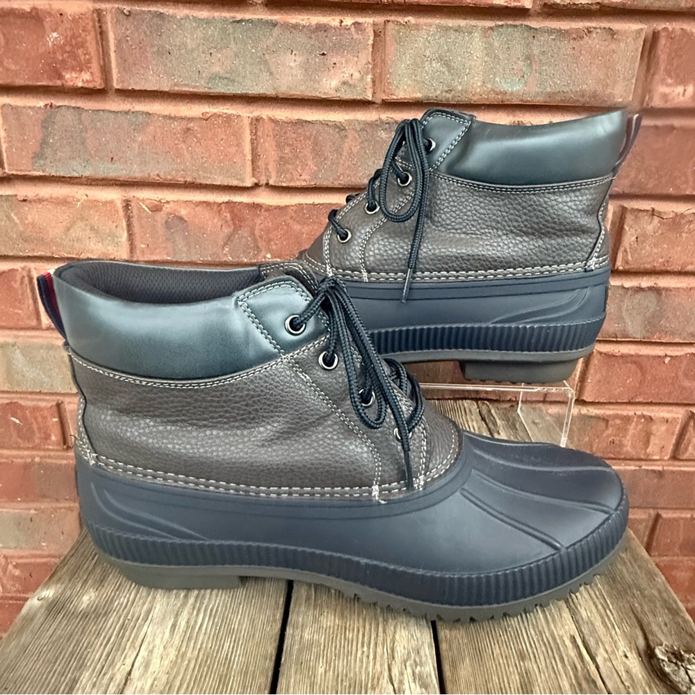 Tommy Hilfiger Mens Celsius 2 Rain Ankle Duck Boots Navy Blue Tan Grey Size 11